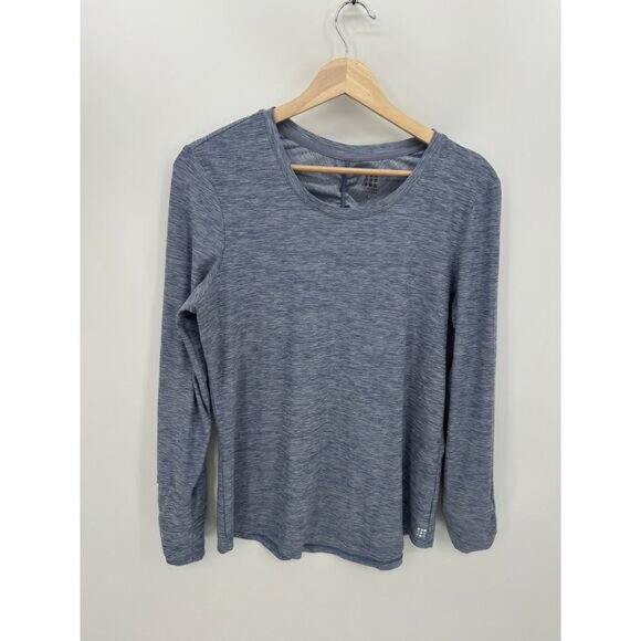 Title Nine Shirt Women Large Blue Long Sleeve Cinch Sleeve Workout Training - Picture 1 of 8